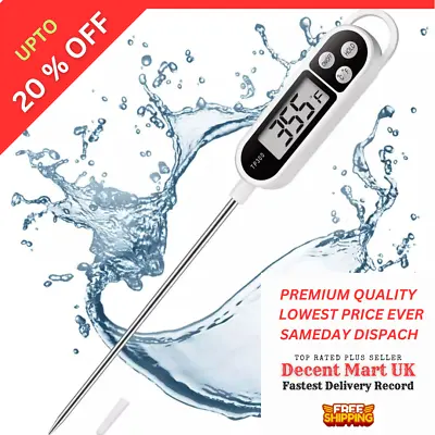 Digital Food Thermometer Temperature Probe Meat Cooking Jam Sugar BBQ Turkey • £3.28