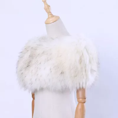 Real Fox Raccoon Fur Women's Scarf Wraps Shawl Pullover Cape Shrugs Scarves • $81.99