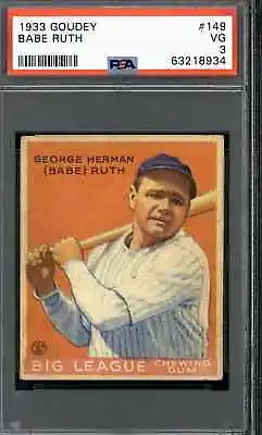 1933 Goudey #149 Babe Ruth - PSA 3 • $15125