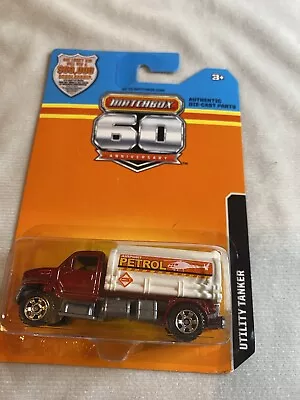 2012 Matchbox 60th Anniversary White Red Utility Tanker Truck Small Rim Jet Fuel • $10