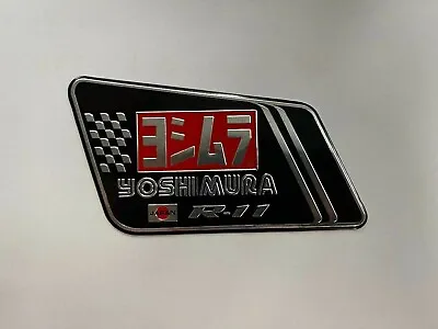AU YOSHIMURA R-11 GP-Moto Exhaust Pipe Muffler 3D Aluminium Decal Sticker MRN104 • $6.10