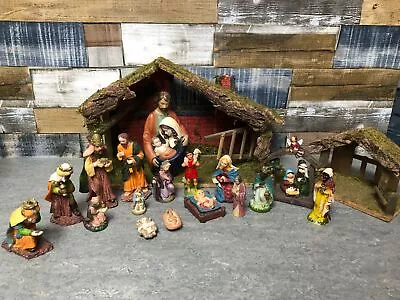 Nativity Scene/Figures Assorted Lot Including 5 Baby Jesus & 3 Little 'Stables' • £48.99