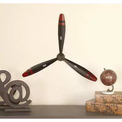 Black Metal 3 Blade Airplane Propeller Wall Decor With Aviation Detailing • $23.74
