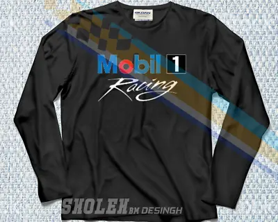 New Mobil Oil 1 Racing Logo Lubricants Oil T-shirt Funny American All Size • $25.99