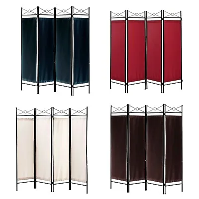 4 6 8 Panels Metal Room Divider Screen Black White Brown Red Woven Insert • $52