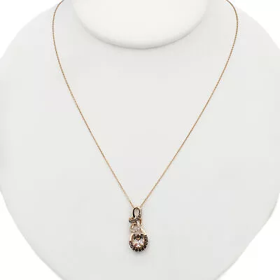 Le Vian 14k Rose Gold Pink Morganite Brown Topaz & Diamond Necklace #JB156-9 • $475