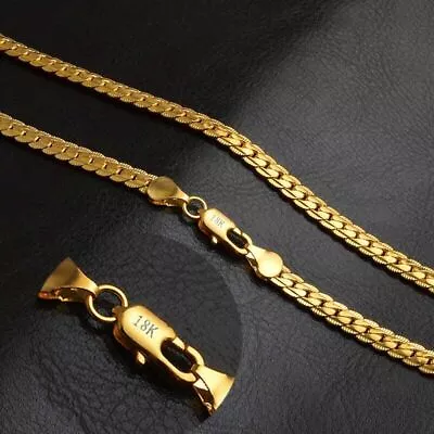 Stainless Steel Men's Boy 18K Gold Plated Curb Cuban Chain Necklace Jewelry 20  • $4.63