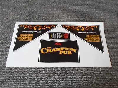 Champion Pub Bally Pinball Apron Decal Set Genuine Replacement Part : Mr Pinball • $49.90