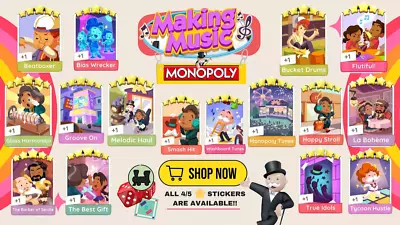 ⭐Monopoly Go! All Star Stickers | ALL Available Now | Making Music ⭐ | Fast • $2.99