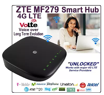 ZTE MF279 Home  Phone And Internet  Router Unlocked  T Mobile  Tello AT&T • $69.99