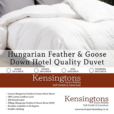 Ultimate Pure Hungarian Goose Feather And Down Duvet  50% Down & 50% Feather • £84.24
