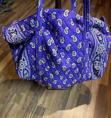 Vera Bradley Large Duffel Travel Bag In  Simply Violet  Pattern Purple Paisley • $35