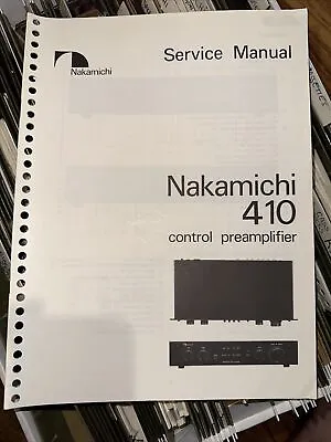 Nakamichi Model 410 Control Preamplifier Service Manual OEM • $10