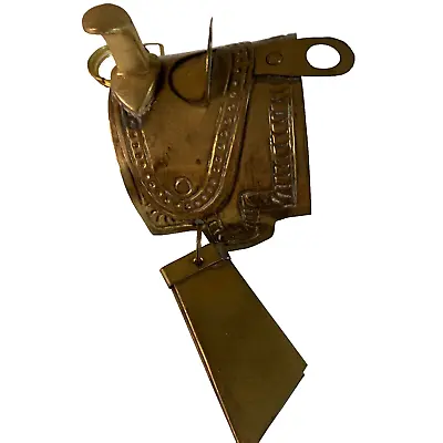 Brass Horse Saddle Hanging Ornament Western Rodeo Tin Holiday Decoration • $8