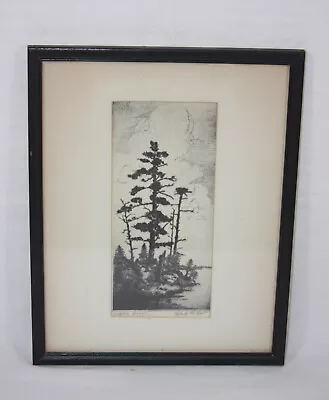 Vintage Eagles Nest Pen And Ink Landscape Print Ernest W. Rost For Lodge Cabin • $19.99