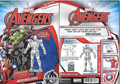 Marvel Comics Iron Man War Machine Metal Earth 3-D Laser Cut Steel Model Kit NEW • $16.95