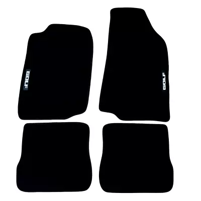 Car Floor Mats For VW Golf Mk2 Velour Waterproof Black Carpet Rugs Auto Liners • $47.44