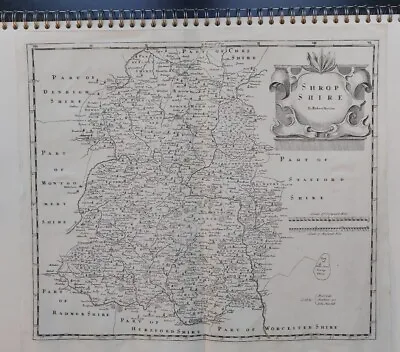 Antique 17th Century County Map Shropshire Robert Morden 1695 • £64.95