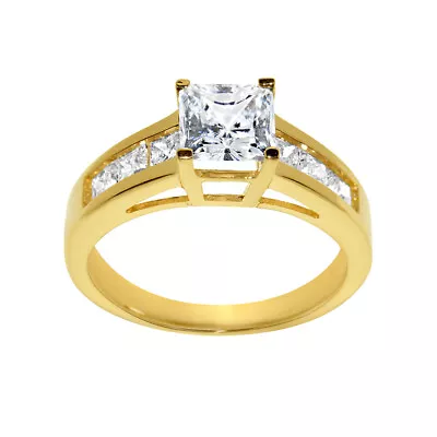 Precious Stars 14k Gold 1 3/4ct Princess Diamonette CZ Engagement Ring • $322