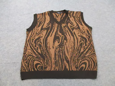 BooHoo Vest Mens Medium Brown Argyle Pullover V Neck Knit Sweater Adult • $15.97