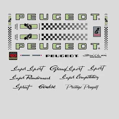 Peugeot PX10 PY10 Bicycle Stickers - Decals - Transfers - N.0350 • $63.23