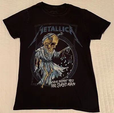 Metallica T-shirt Small Black SS 2016 Their Money Tips Her Scales Again Metal A+ • $19