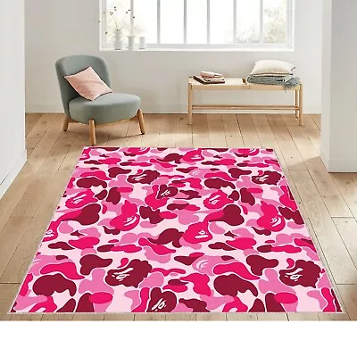 Bape Bape Rug Pink Bape Rug Fashion Street Rug Home Decor Rug Living Room • $49