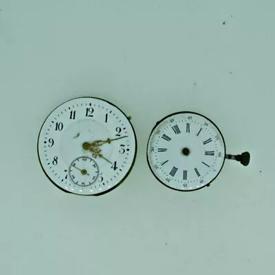 Lot Of Two Antique Swiss Pocket Watch Movements Parts Steampunk • $39