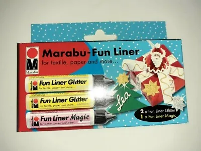 Marabu Fun Liner Glitter Set For Textiles Card Metal Wood Glass Etc Low Price    • £1.99