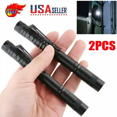 2x Tactical Flashlight Small LED Torch Light Mini Super Bright Penlight • $7.99