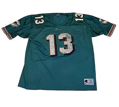 Vintage Miami Dolphins Shirt Dan Marino Football Champion Jersey XL 52 NFL VTG • $30.95