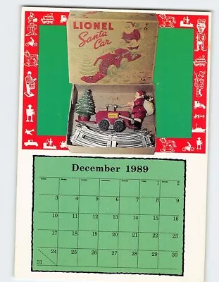 Postcard Santa & Mickey Mouse Toy Handcar December-1989 Calendar Series • $6.99