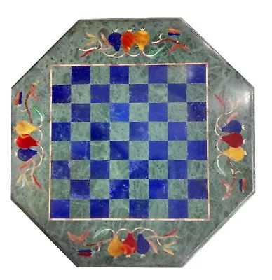 18  X 18  Marble Chess Table Top Floral  Inlay Handicraft Work Home Decor • $415.67