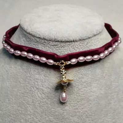 Vivienne Westwood Aleksa Orb Pearl Choker Necklace Red Gold No Box • $114