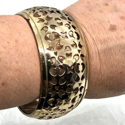 Chunky Indian Bollywood Bangle Gold Tone Metal Bracelet Costume Jewellery • $1.23