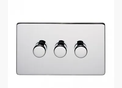 Volex Crabtree- Polished Chrome Triple Dimmer Switch 3 X 250w 2 Way • £17.95