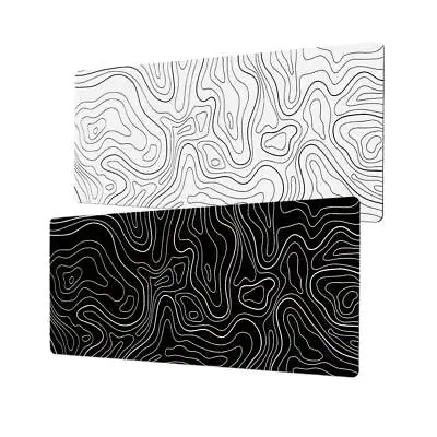 Topographic Mouse Pad Mat Gaming Large Long Extend Black/White Mousepad Big D1 • $19.91