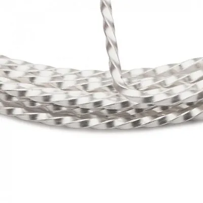 8 Feet Non Tarnish Silver Plated Copper 18 Gauge Twisted SQUARE Wrapping Wire  • $11.91