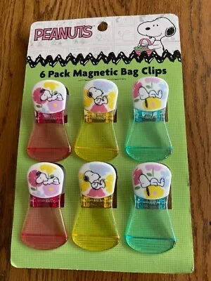 Peanuts Snoopy 6 Pack Magnetic Bag Clips  Spring Flowers NEW • $13.99