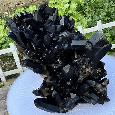 64.5LB Natural Beautiful Black Quartz Crystal Cluster Mineral Specimen Rare • $202.50