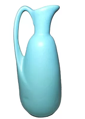 Van Briggle Pitcher Vase Pottety Art Aqua Blue Green 9  • $38.95