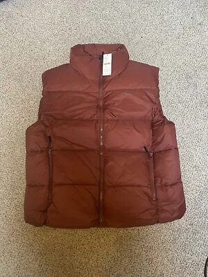 Iets Frans Burgundy Puffer Sleeveless Gilet Jacket Size Large Brand New • £25