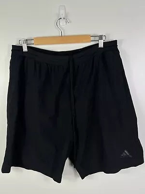 Adidas Men’s Size XL Xtra Large Black Gym Track Shorts Running Shorts Pockets • $27.29