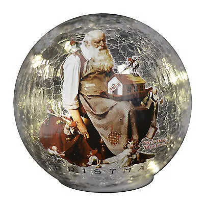 Norman Rockwell Santa With Elves 6 X 6 LED  Light Up Globe  Figurine • $24.95
