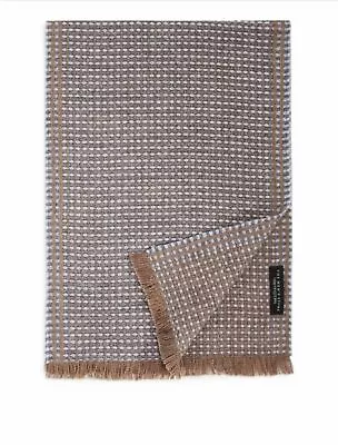 Bloomingdale's Brand Men's Wool Basketweave Knit Scarf Gray Natural - NEW • $23.39