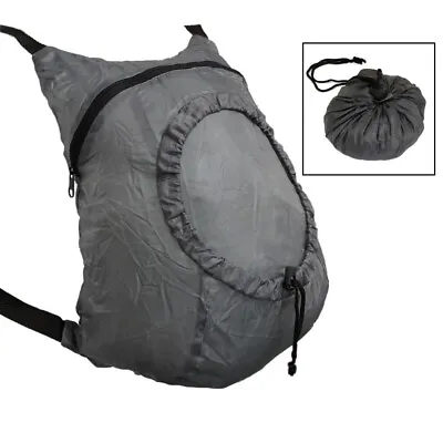 Lightweight Foldable Backpack Outdoor Rucksack Back Pack Grey Folding Bag • £2.96