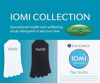 £8.99 • Buy IOMI FOOTNURSE TOE SOCKS To Help Prevent Blisters & Athletes Foot 2 Sizes Avail 