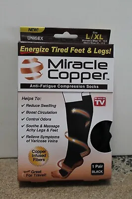 Miracle Copper (copper Infused Socks) Black L/XL NEW • $15.55