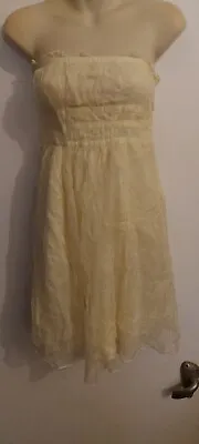 BNWT Kookai Yellow A-line Strapless Lined Short Mini Dress New Size 40 (12) • £14.99