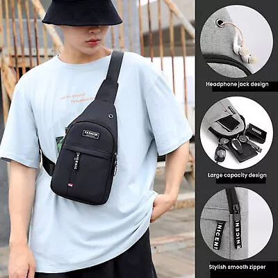 $11 • Buy Durable Mens Chest Bag Shoulder Backpack Man Sling Cross Body Satchel Travel Bag